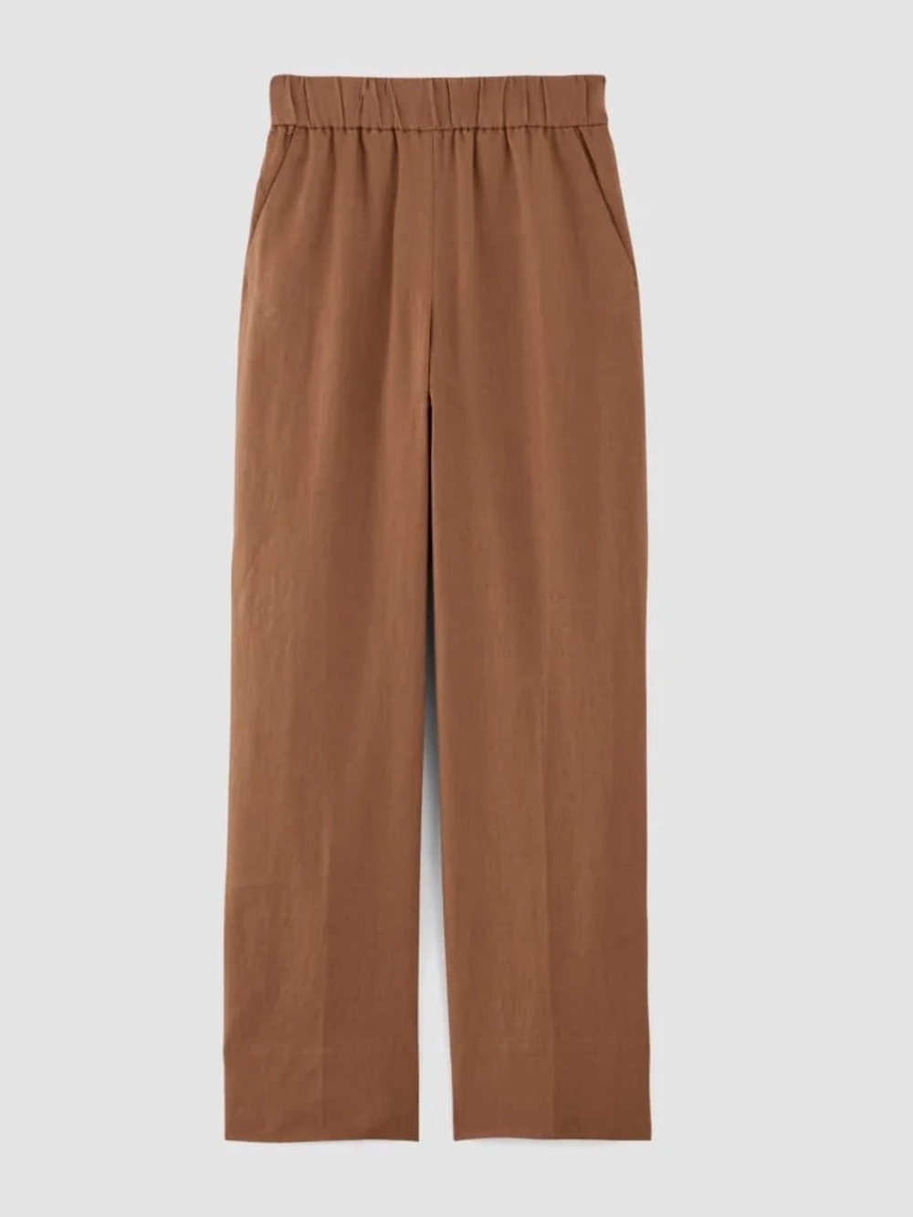 Everlane Easy Pants- Organic Cotton Wide Leg Pull On Pants Nutmeg Brown Size 6